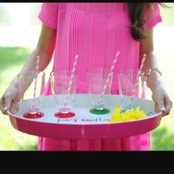 Kate Spade “fancy another?“ serving tray- Great for outdoors - Picture 3 of 3